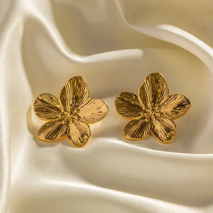 Classic Rose Gold Flower Earrings