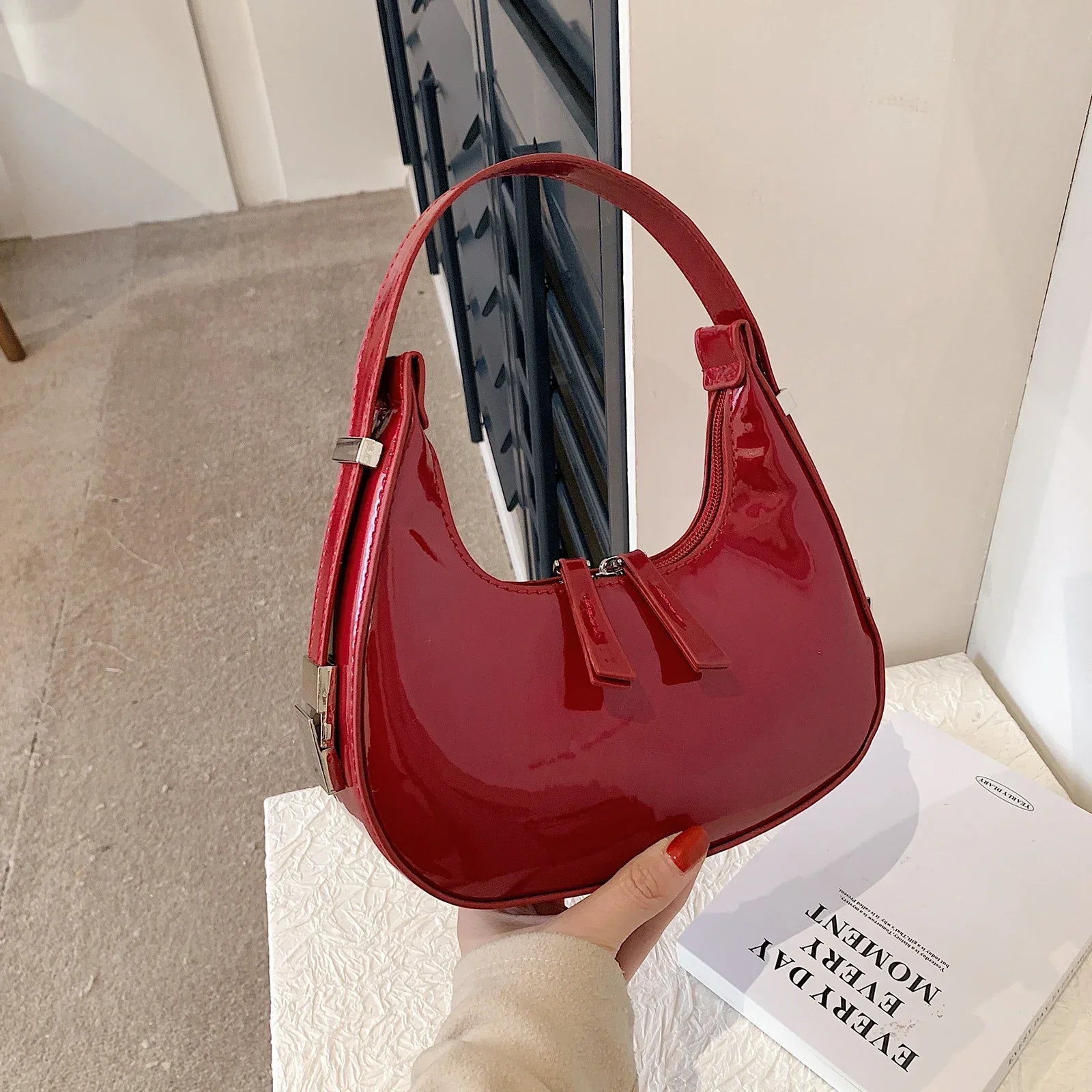 Crescent Charm | Black Shoulder Bag for Women 2