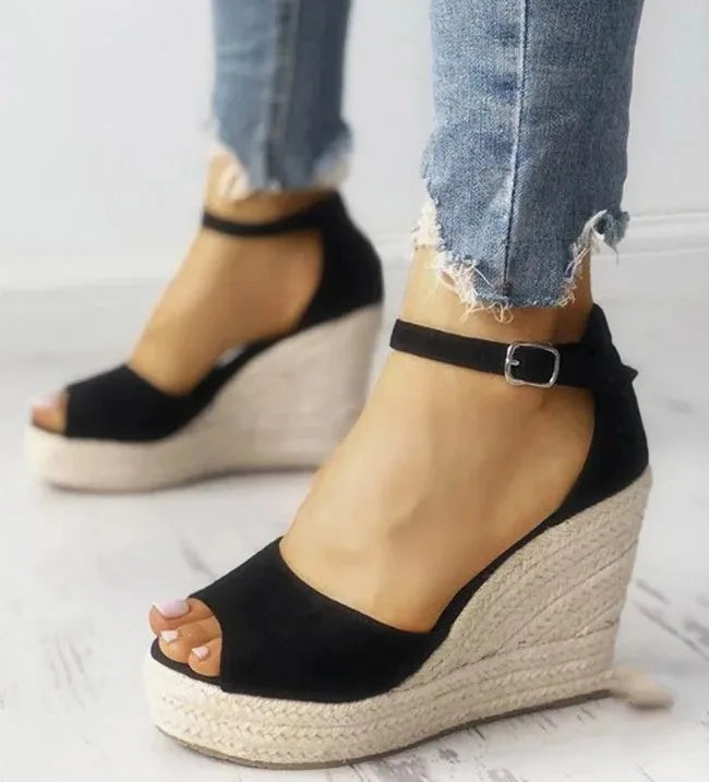 Variant image for Evelyn | Wedge Sandals for Women - Chic Peep Toe Wedge Heels-1