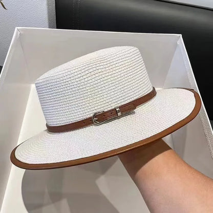 Chic Wide Brim Straw Sun Hat for Women Beachwear
