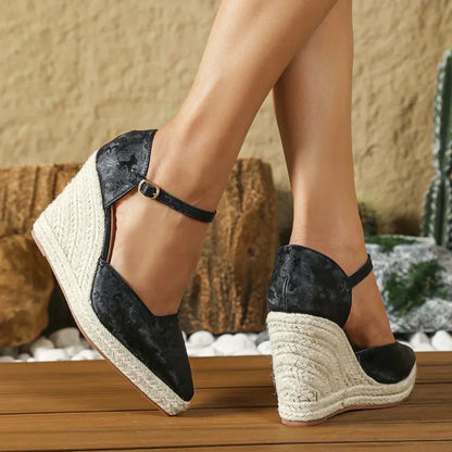Comfortable Canvas Wedge Sandals for Women Summer