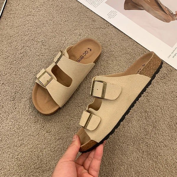 Comfortable Buckle Slide Sandal - Soft Everyday Shoes