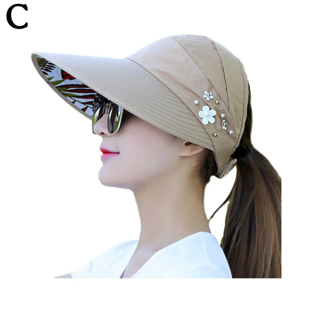 Variant image for Korean Breeze | Wide Brim Sun Hat for Women - Casual Beach Visor-3