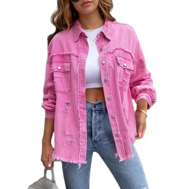 Relaxed Fit Denim Jacket for Ladies