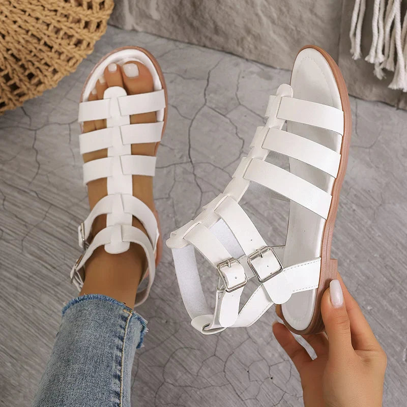 Ladies Buckle Strap Flat Summer Sandals