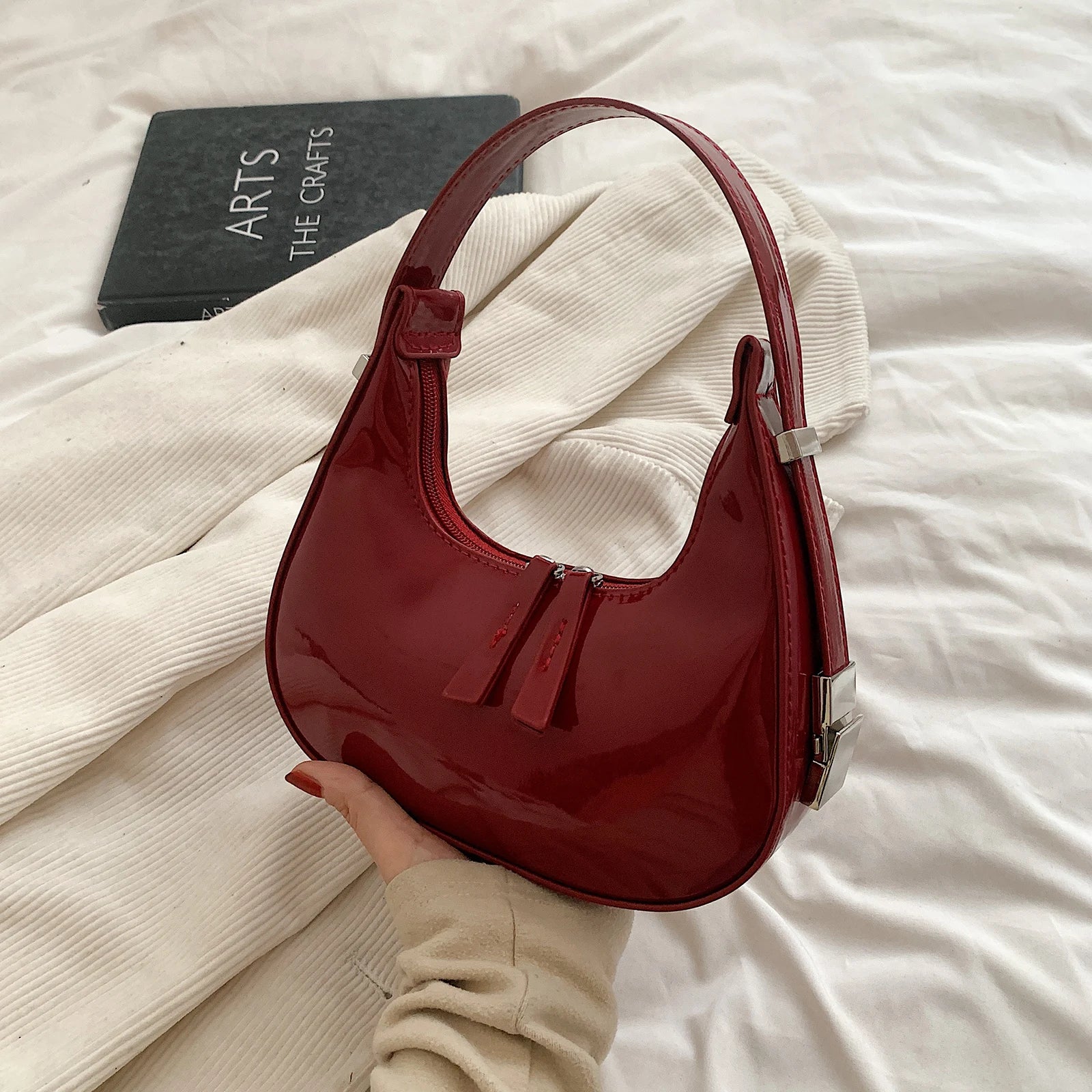 Crescent Charm | Black Shoulder Bag for Women 1