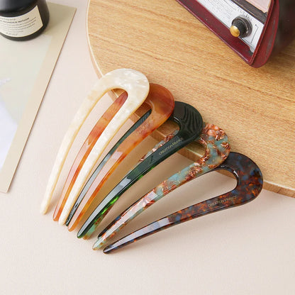 Chic Marble Hair Clips for Women Bun Maker