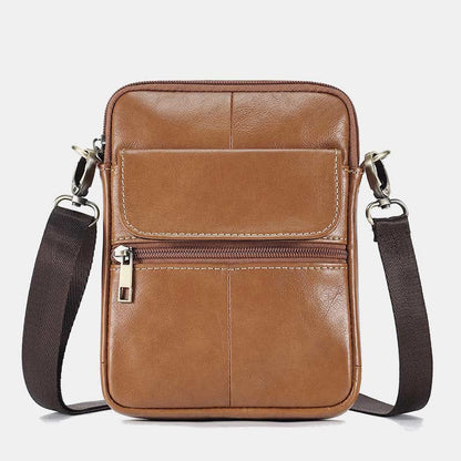 Small Real Leather Crossbody Bag for Men