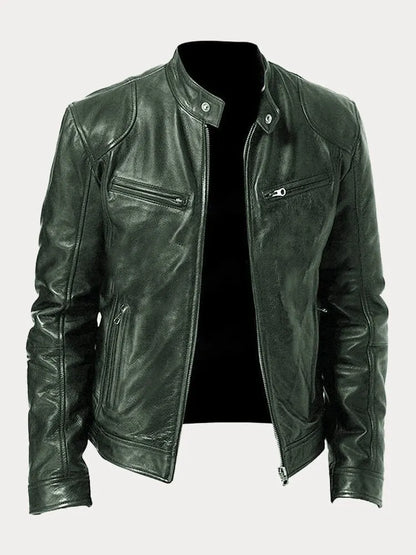 Relaxed Fit Mens Zipper Jacket with Adjustable Sleeves