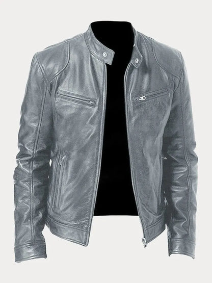 Relaxed Fit Mens Zipper Jacket with Adjustable Sleeves