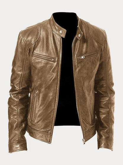 Relaxed Fit Mens Zipper Jacket with Adjustable Sleeves