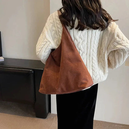 Luxury Faux Suede Tote Shoulder Bag