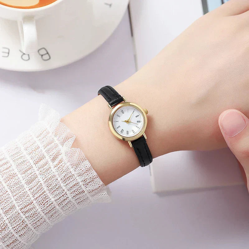 Classic Round Women's Watch with Gold Finish
