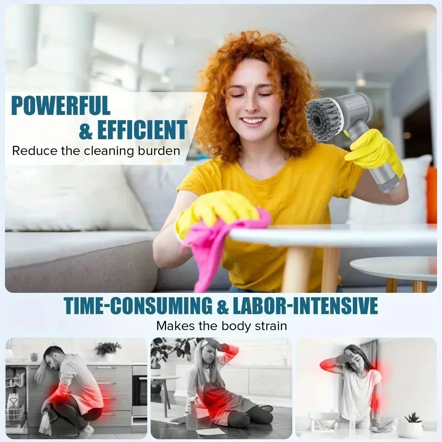Wireless Spin Brush Cleaner with 6 Interchangeable Heads