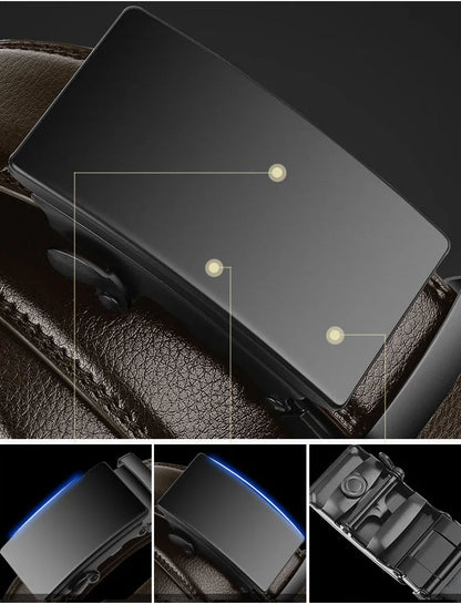 High Quality Leather Belt - Classic Metal Buckle for Men