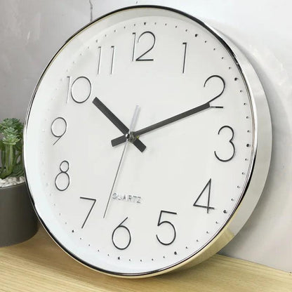 Quiet 12 Inch Simple Wall Clock – Classic Slim Design