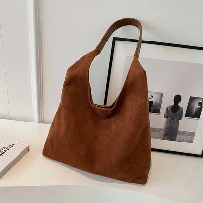Luxury Faux Suede Tote Shoulder Bag