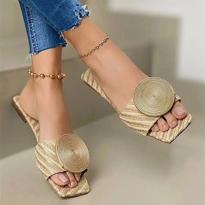Comfortable Woven Flat Sandals - Luxivelle