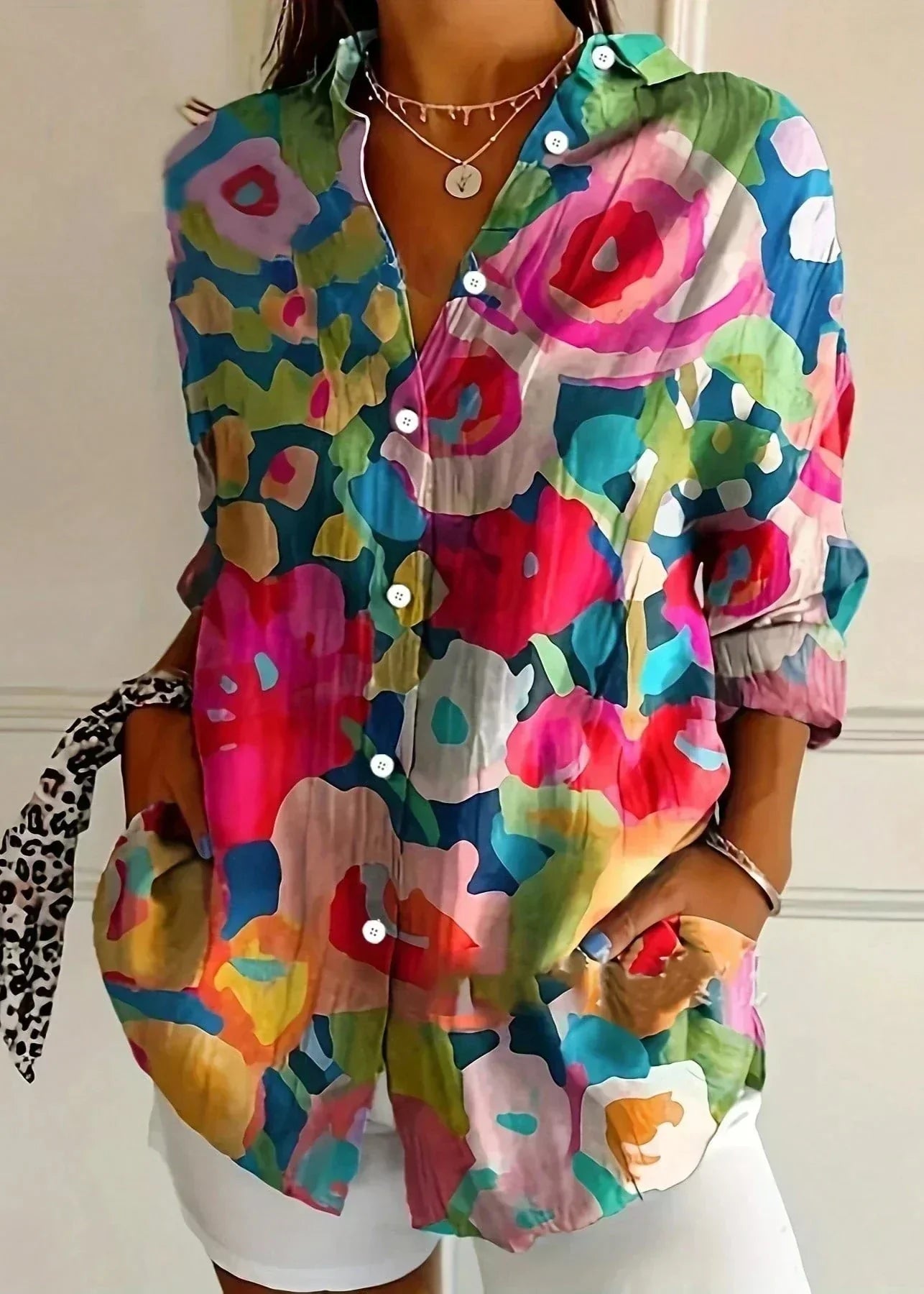 Lightweight Summer Print Blouse for Women