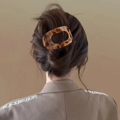 Simple Matte Hair Clips for Women Oval Hair Bun Holders