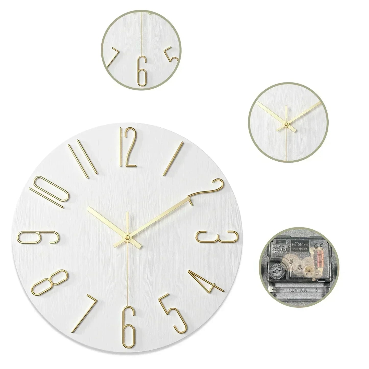 Simple Wood Wall Clock – Quiet Quartz Modern Design