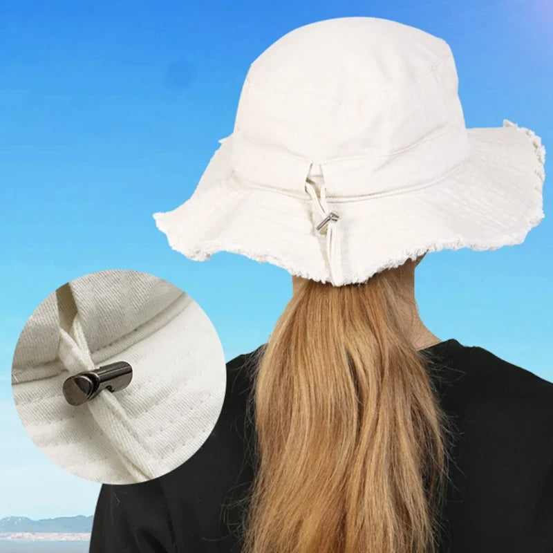 Relaxed Fit Wide Brim Summer Fisherman Hat