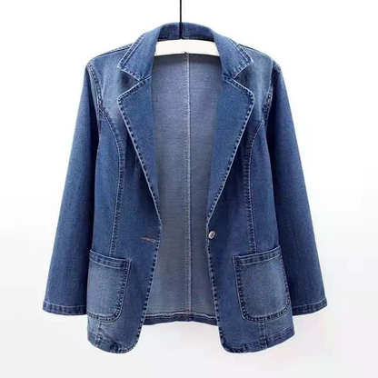 Classic Female Jean Jacket with Pockets