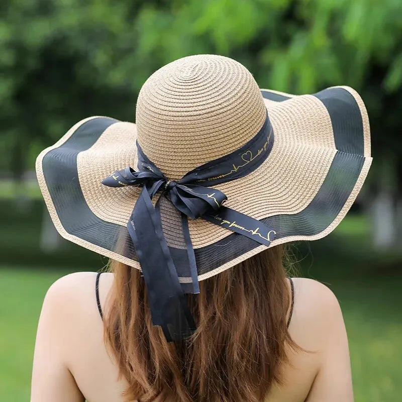 Breezy | Wide Brimmed Straw Beach Hat for Sun Protection-1