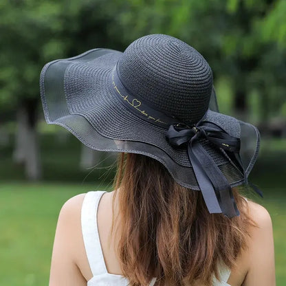Breezy | Wide Brimmed Straw Beach Hat for Sun Protection-5