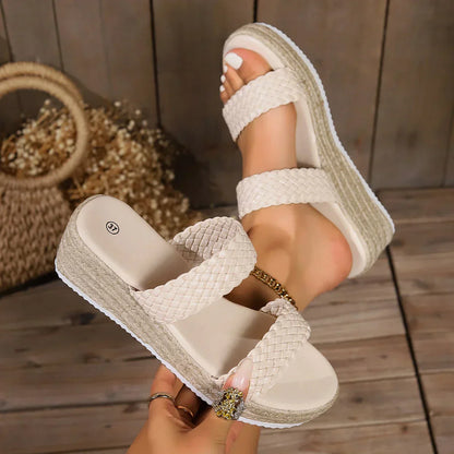 Elegant High Heel Wedge Sandals