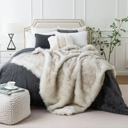 Plush Faux Fur Throw Blanket – Soft Cozy Home Decor