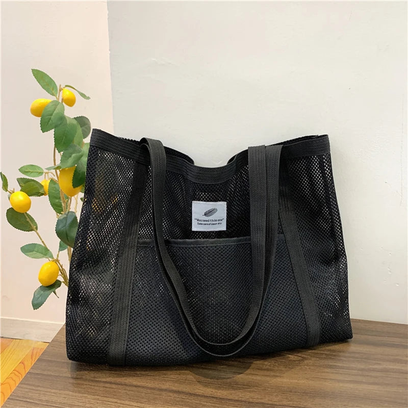 Variant image for Tina | Transparent Mesh Tote Bag for Beach and Travel-1