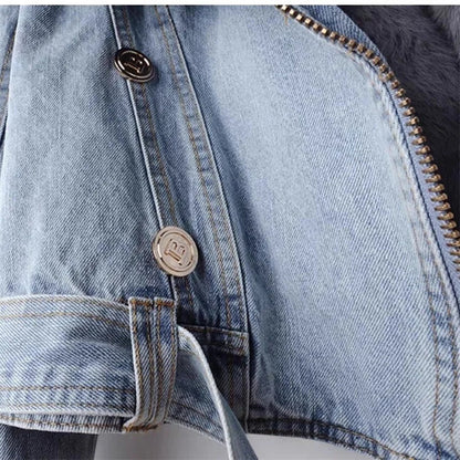 Willow | Faux fur collar denim jacket
