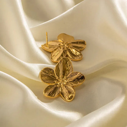 Classic Rose Gold Flower Earrings