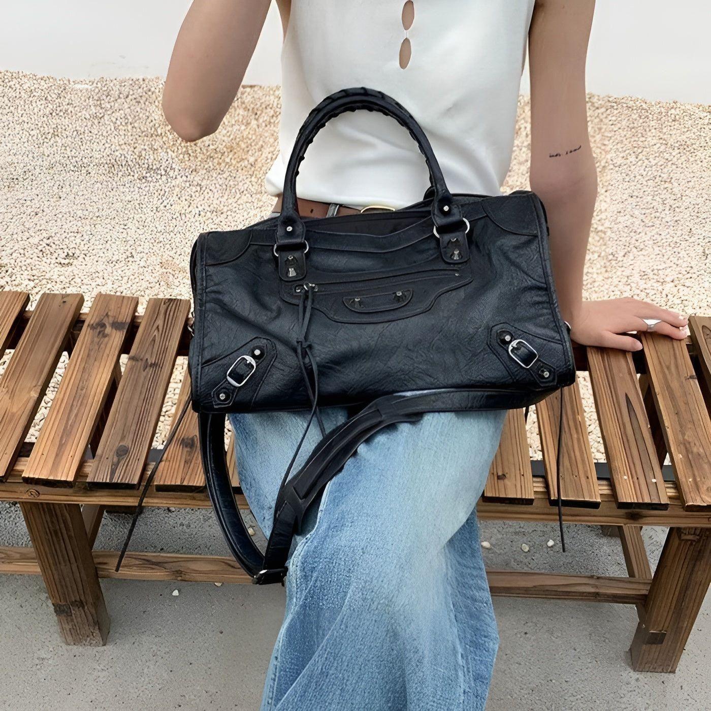 Spacious Leather Tote Shoulder Bag for Ladies