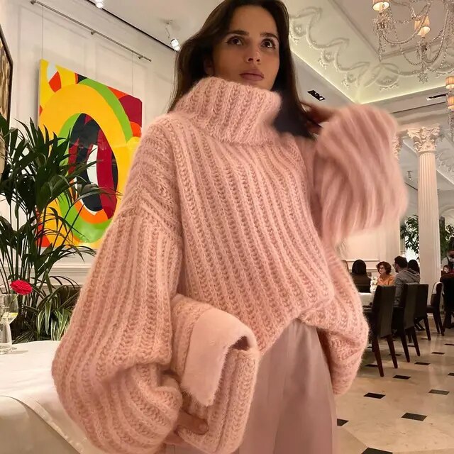 Sandra | Stylish chunky knit turtleneck sweater