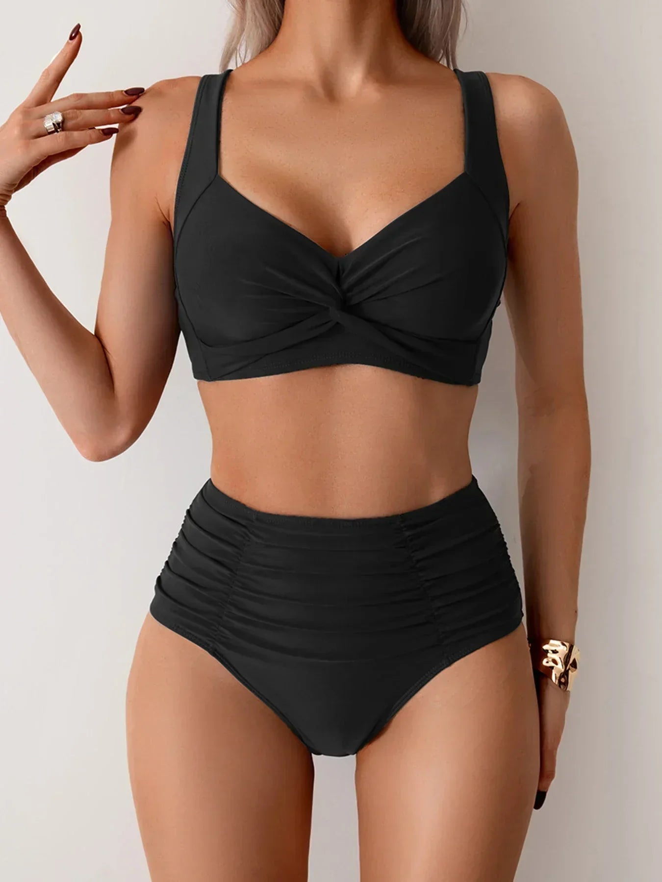 Women's Floral High Waisted Swimsuit Bikini Set - Luxivelle