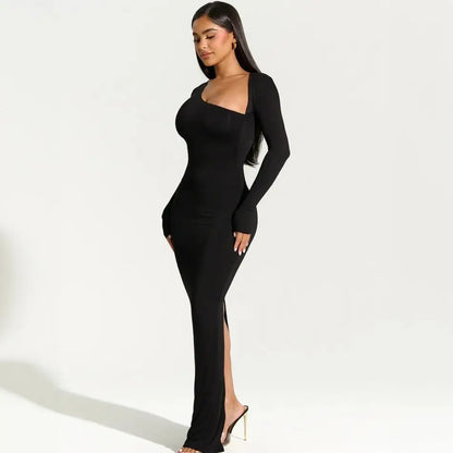 Elegant Black Off Shoulder Evening Dress