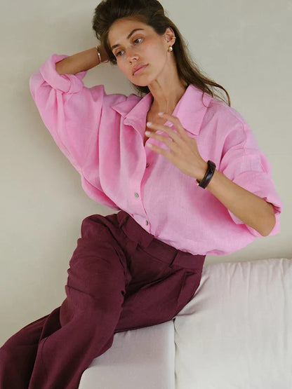 Lightweight Breathable Linen Blouse