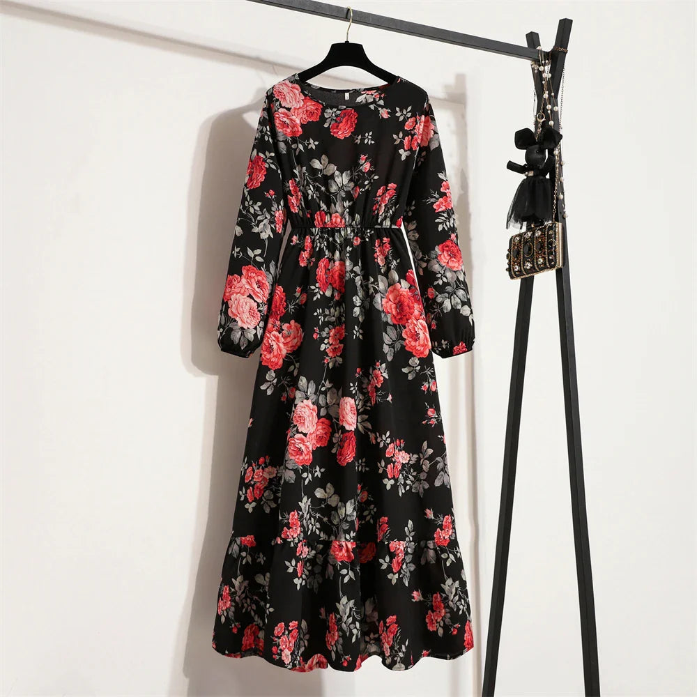 Variant image for Sapphire Floral Maxi Dress | Long Sleeve Maxi Dress for Women-48
