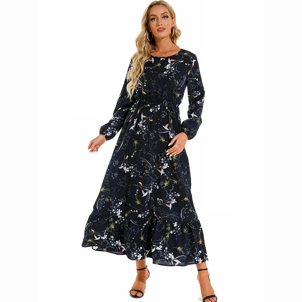 Variant image for Bella | Long Sleeve Floral Maxi Dress for Women-7