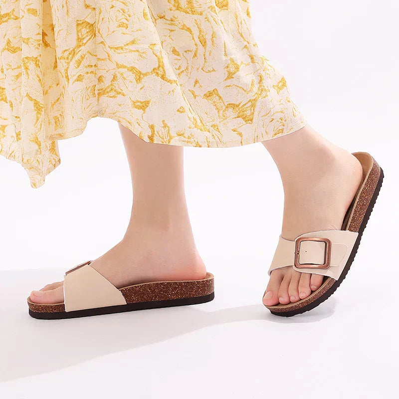 Earth Tone Buckle Sandals - Luxivelle