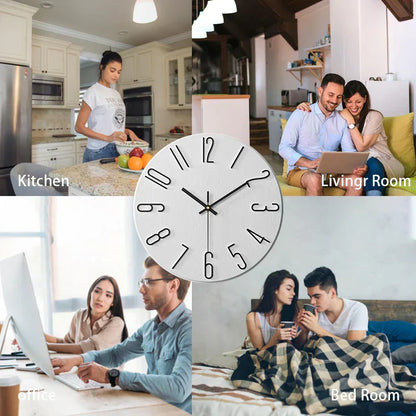 Simple Wood Wall Clock – Quiet Quartz Modern Design
