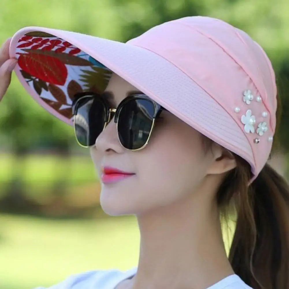 Korean Breeze | Wide Brim Sun Hat for Women - Casual Beach Visor-5