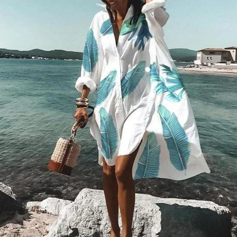 Relaxed Fit Womens Casual Button Shirt