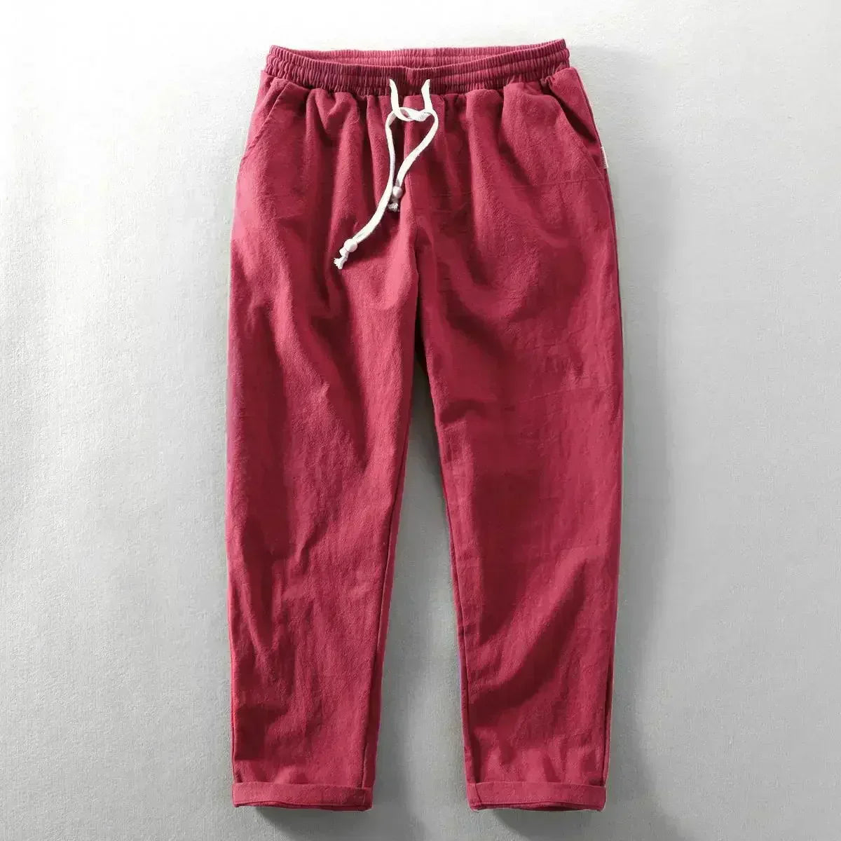Lightweight Men's Summer Pants Loose Fit Drawstring Trousers