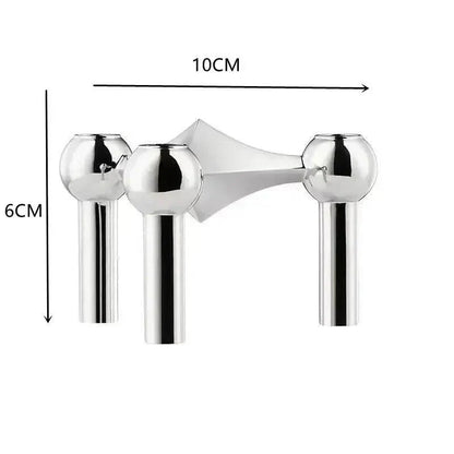 Contemporary Silver Metal Candle Stand