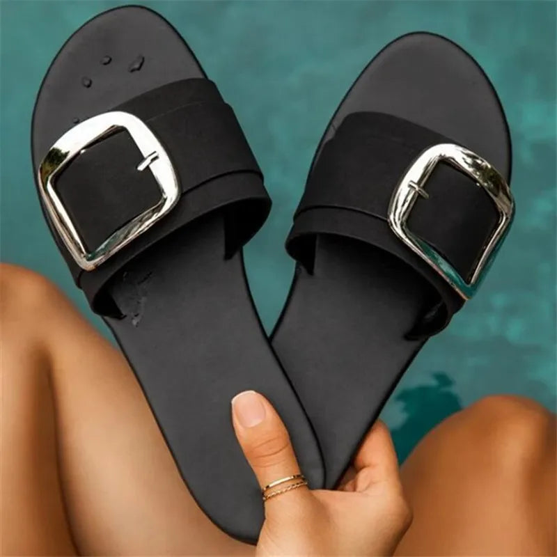 Premium Buckle Slide Sandals