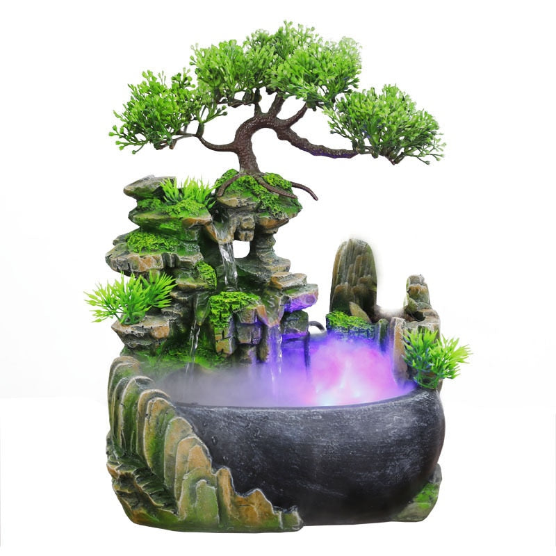 Soothing Desktop Water Fountain with LED Light