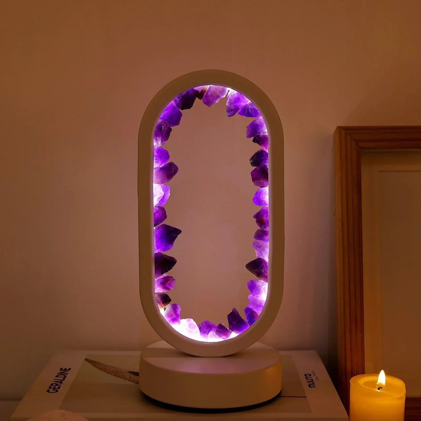Soothing Purple Amethyst Table Lamp